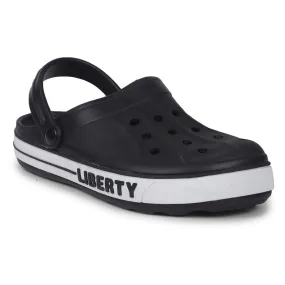 A-HA Black Casual Slip-on Clogs For Men LITEWALK By Liberty Moisture Wicking Fabric