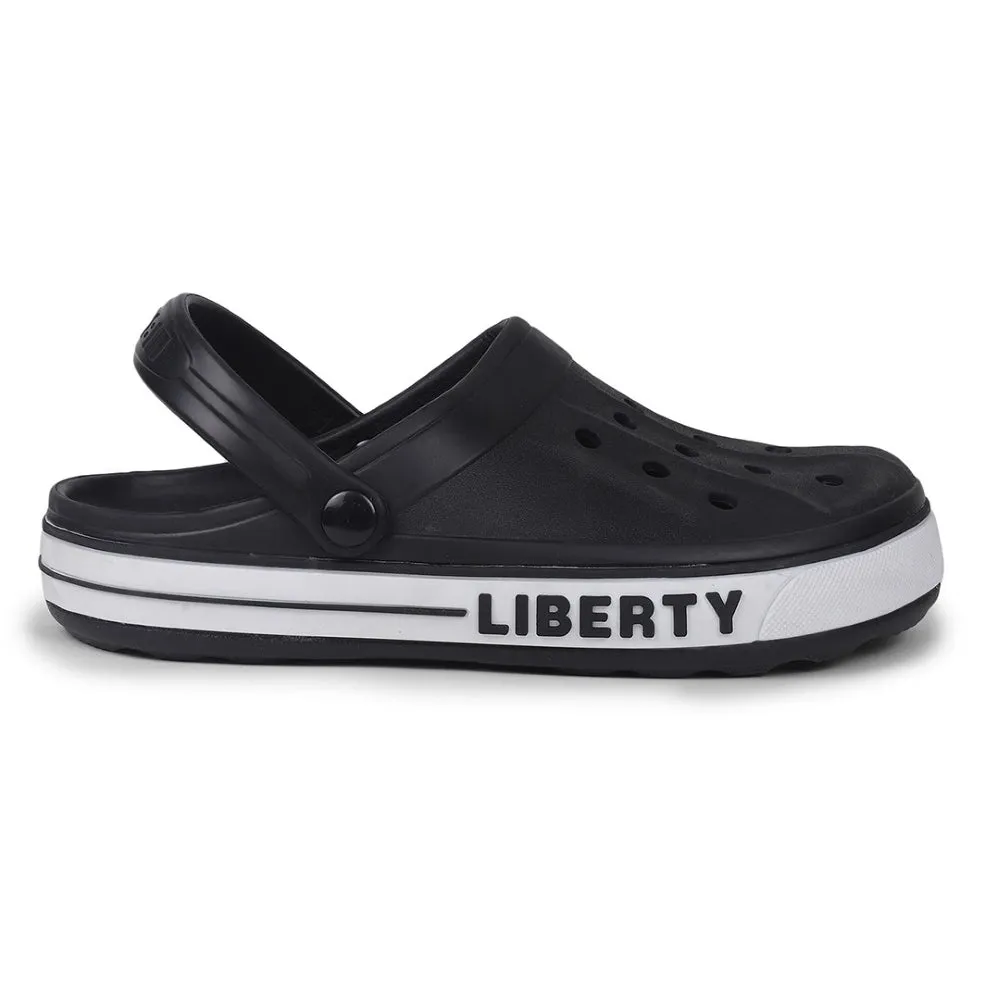 A-HA Black Casual Slip-on Clogs For Men LITEWALK By Liberty Waterproof Slides