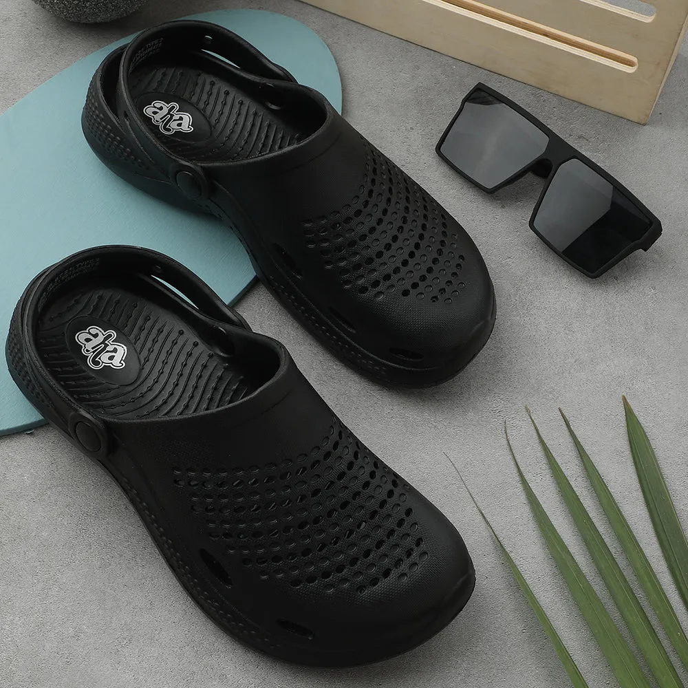 Handmade Easy to Wear A-HA Black Slingback Clogs For Men GMF-02E By Liberty