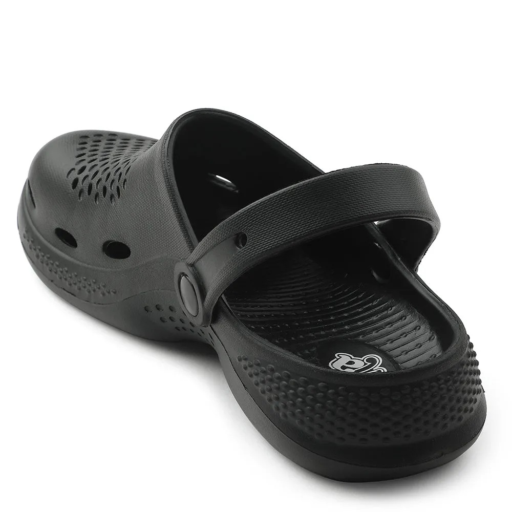 Relax Fit Slip A-HA Black Slingback Clogs For Men GMF-02E By Liberty