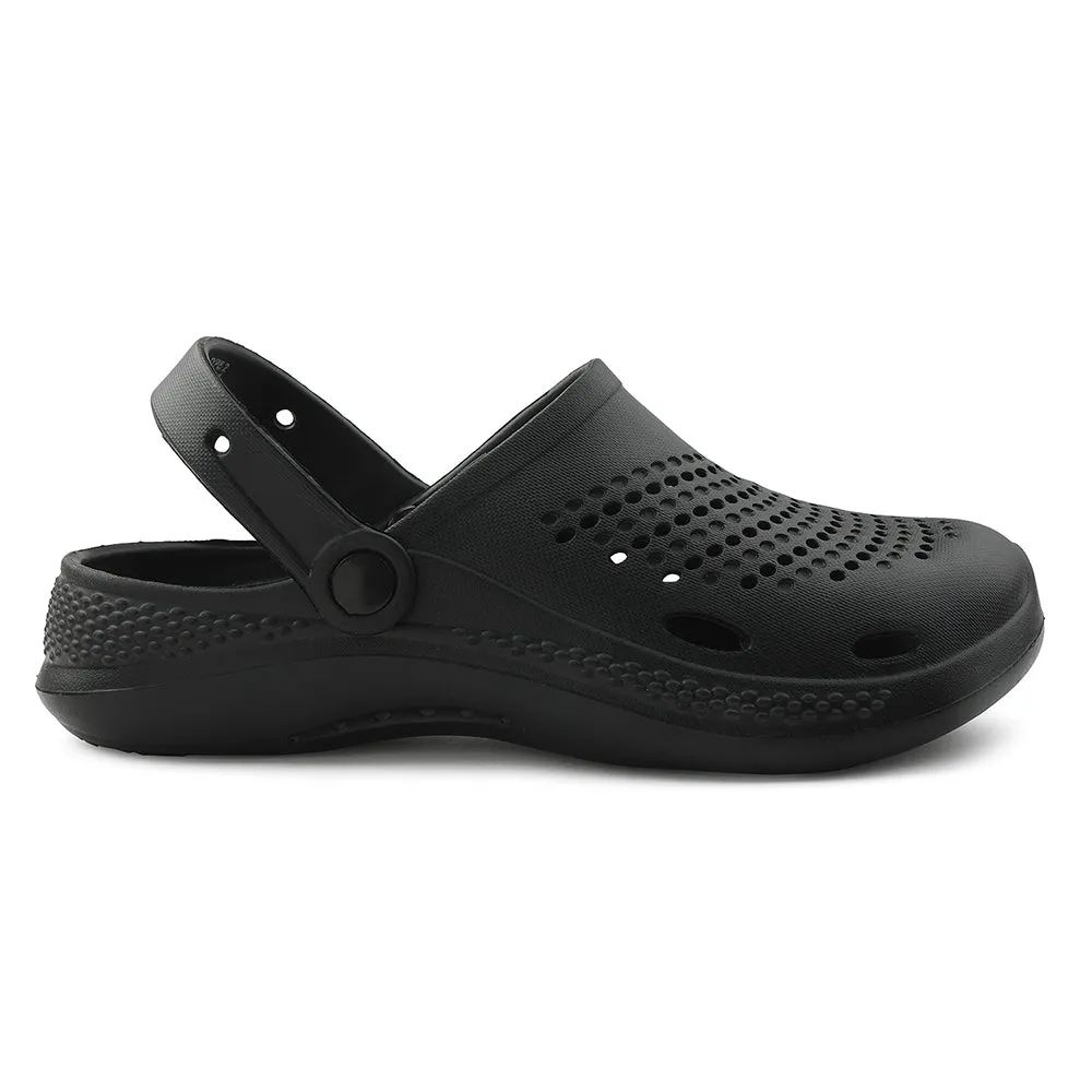 Removable Footbed Energy Saving A-HA Black Slingback Clogs For Men GMF-02E By Liberty