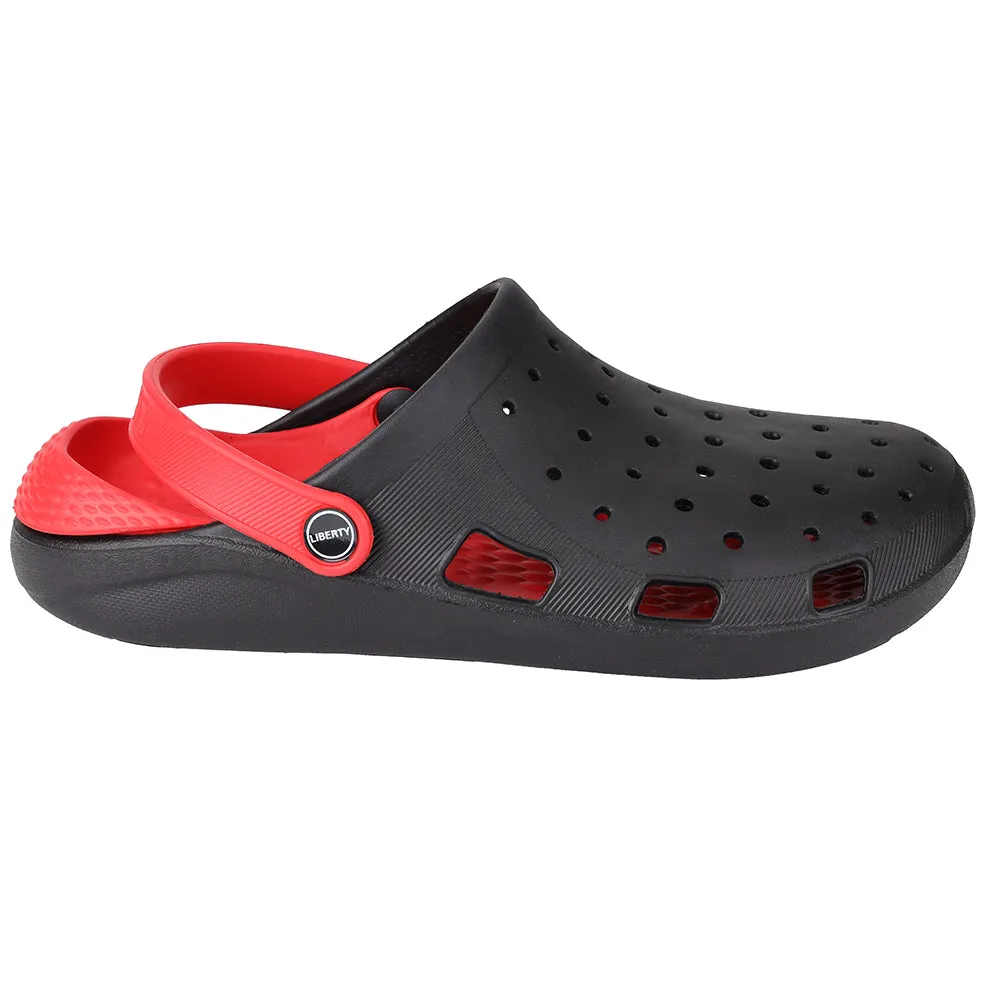 Comfort Arch Cushion A-HA Black Slingback Clogs For Men LPMXT-800 By Liberty