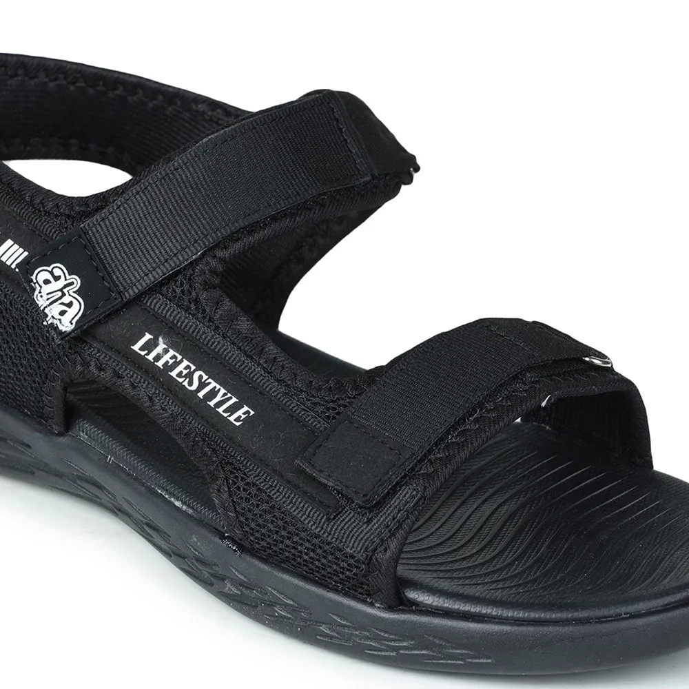 Comfort Outdoor A-HA Casual Black Sandals For Men IMPACT-8 By Liberty