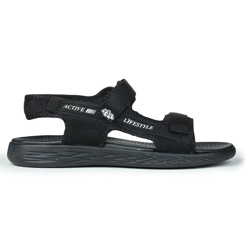 Outdoor Wear A-HA Casual Black Sandals For Men IMPACT-8 By Liberty