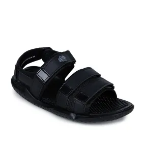 A-HA Casual Black Sandals For Men LB195-01 By Liberty slim fit Cutout