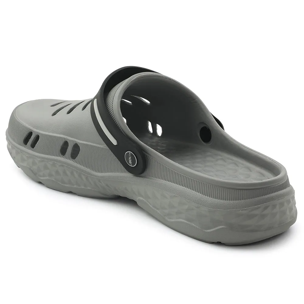 Comfortable Grip Versatile Comfort A-HA Casual Grey Clogs For Men BEACHRIDEM By Liberty