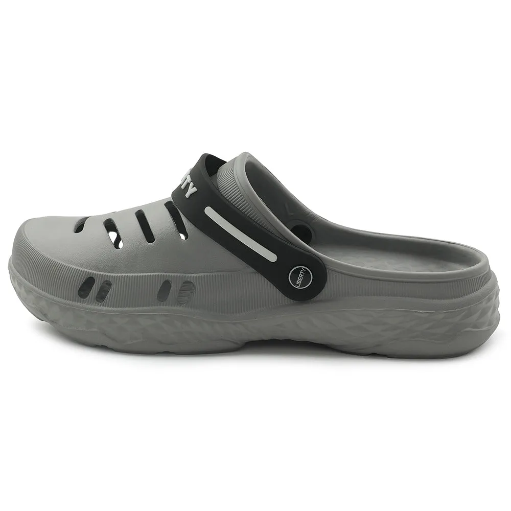 A-HA Casual Grey Clogs For Men BEACHRIDEM By Liberty Anti Slip Quick Fit Footwear