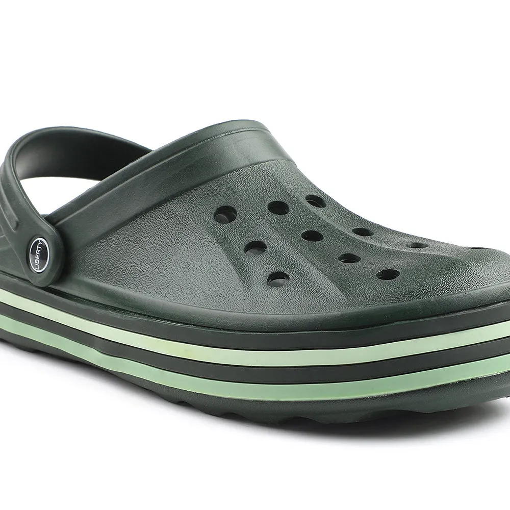 Trendy Features Relax Beach Footwear A-HA Green Casual Slingback Clogs For Men LITEWALKNR By Liberty