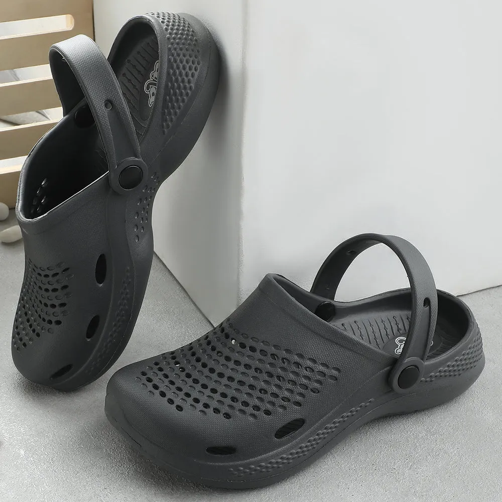 A-HA Grey Slingback Clogs For Men GMF-02E By Liberty Flexible Wear