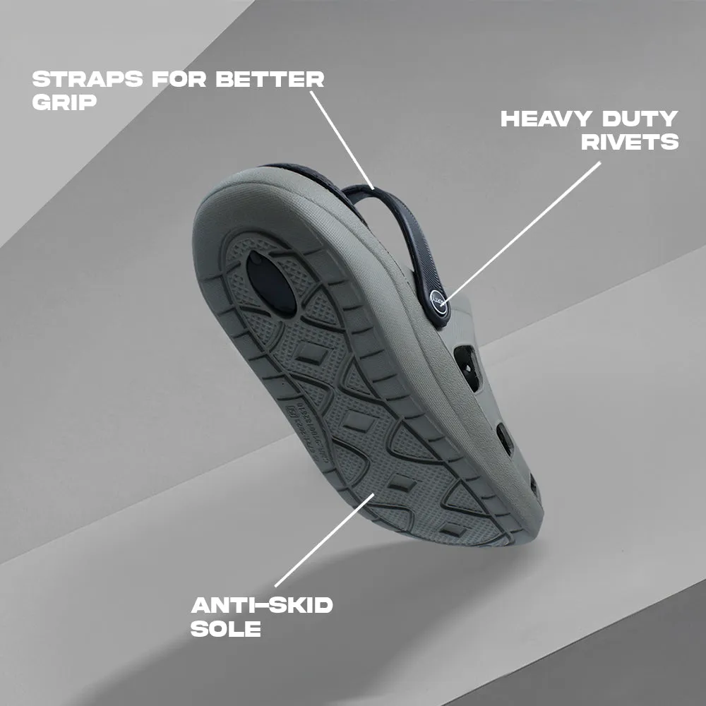 A-HA Grey Slingback Clogs For Men LPMXT-800 By Liberty Anti Slip Function