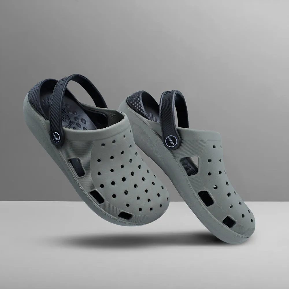 Casual Footwear Comfort Ankle Support A-HA Grey Slingback Clogs For Men LPMXT-800 By Liberty