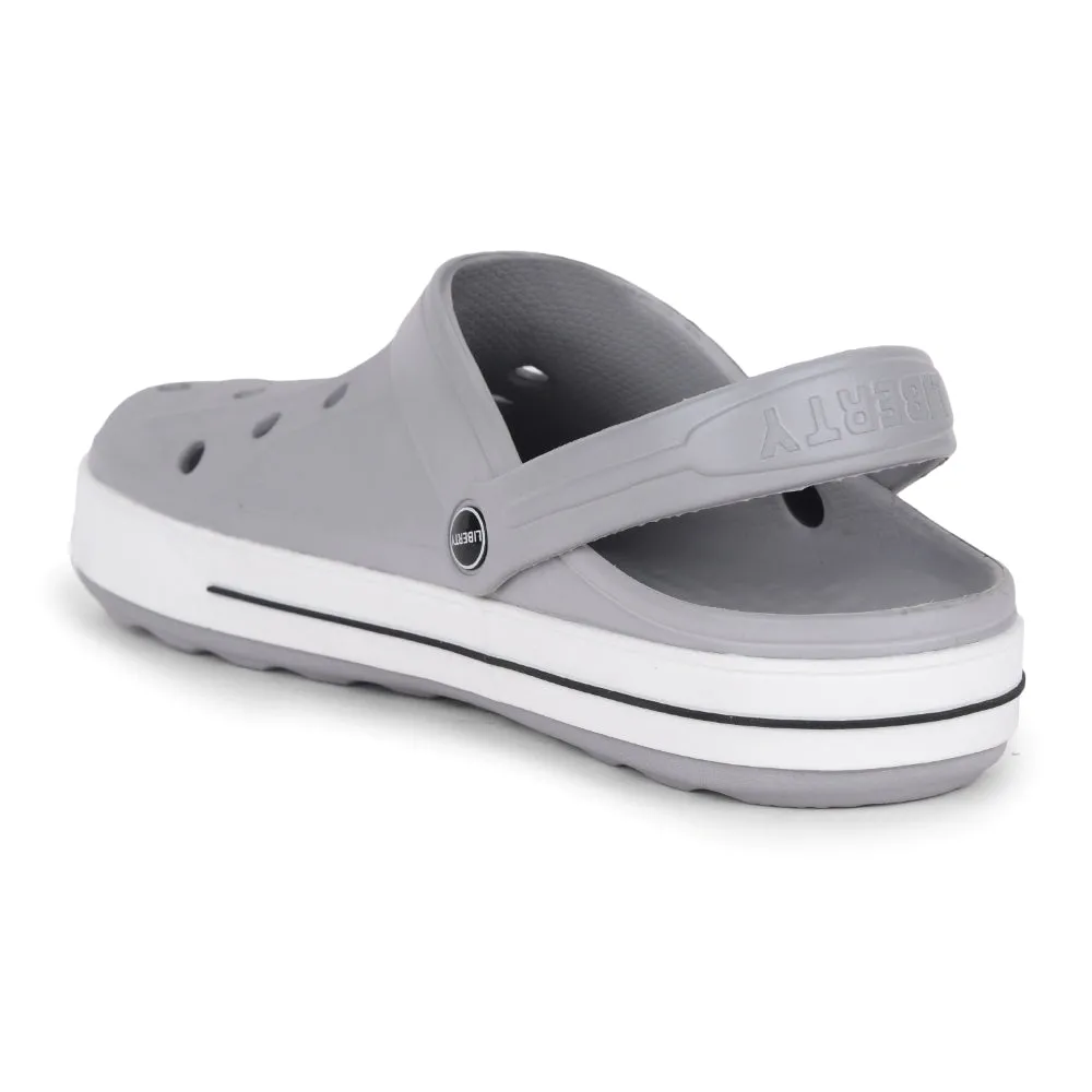Effortless Slip-On Fit Quick Travel Sandals A-HA Light Grey Casual Slip-on Clogs For Men LITEWALK By Liberty