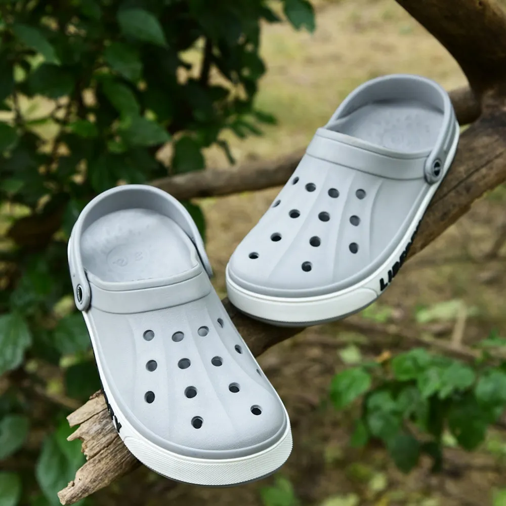 Quick Travel Sandals Effortless Travel Fit A-HA Light Grey Casual Slip-on Clogs For Men LITEWALK By Liberty