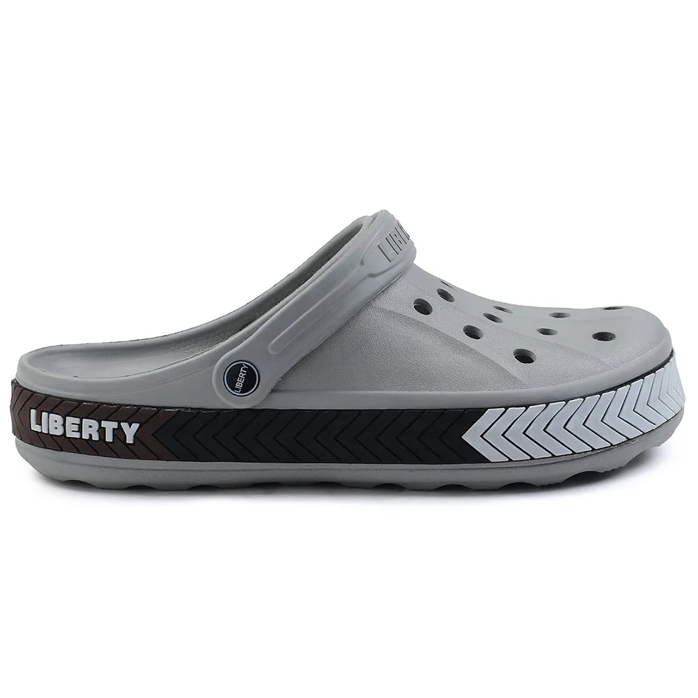 A-HA Light Grey Casual Slip-on Clogs For Men LITEWALKXT By Liberty Comfortable Fit.
