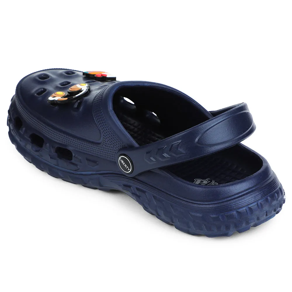 A-HA Navy Blue Casual Slingback Clogs For Kids PRL-4 By Liberty Easy Slip-On Flexible structure
