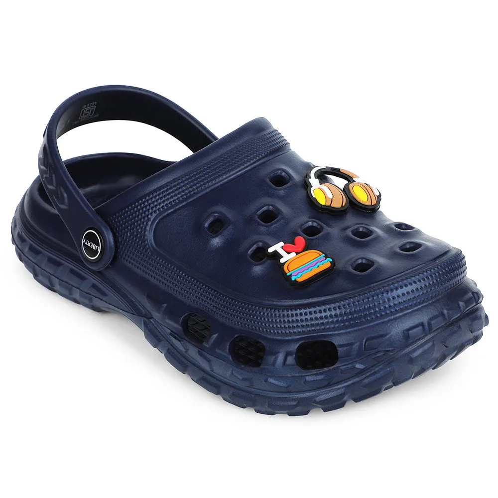 Quick Drying A-HA Navy Blue Casual Slingback Clogs For Kids PRL-4 By Liberty