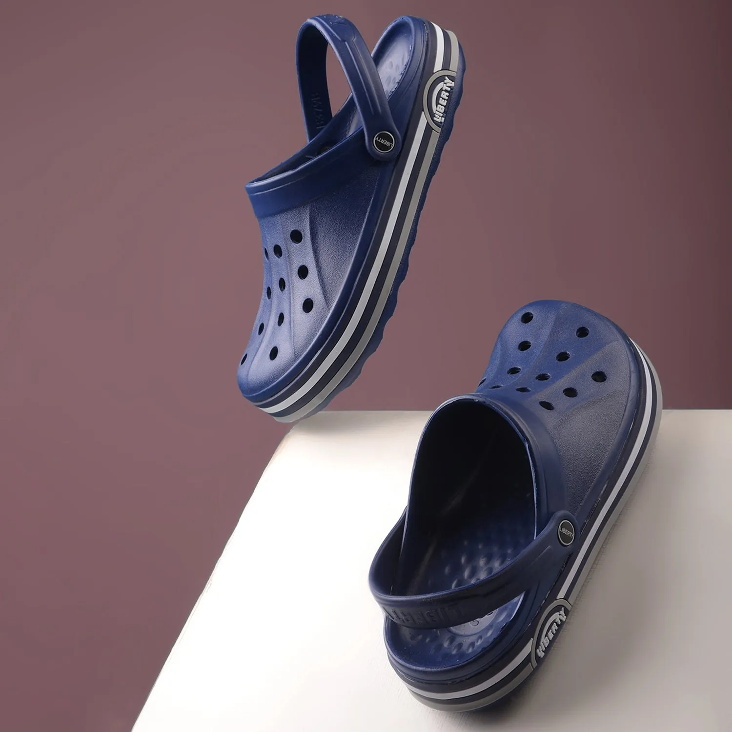 Classic Design Unique Design A-HA Navy Blue Casual Slingback Clogs For Men LITEWALKNR By Liberty