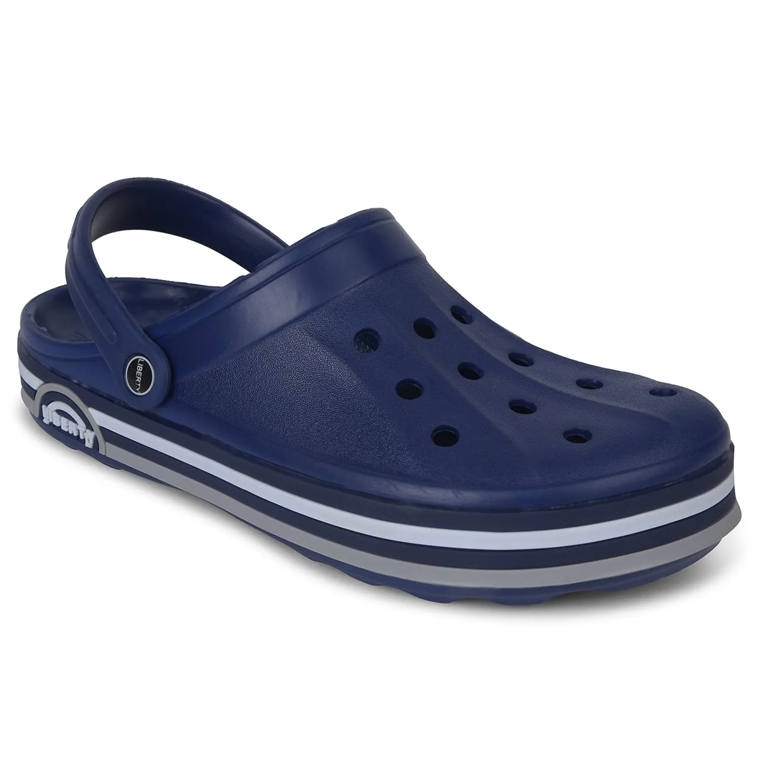 A-HA Navy Blue Casual Slingback Clogs For Men LITEWALKNR By Liberty Supportive structure Simple Comfort Walk