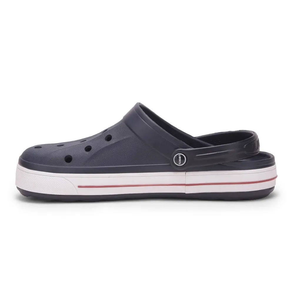 A-HA Navy Blue Casual Slip-on Clogs For Men LITEWALK By Liberty Quick Sandal Walk