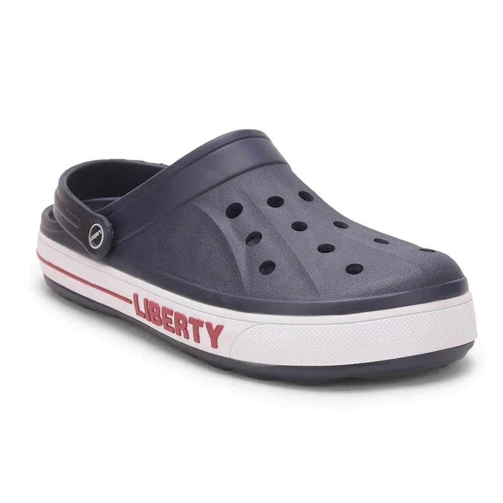 A-HA Navy Blue Casual Slip-on Clogs For Men LITEWALK By Liberty Elastic Bands Comfy Sandal Step
