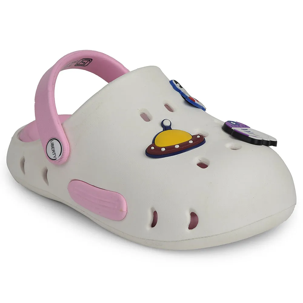 A-HA Off White Casual Clogs For Kids CUTIER By Liberty Heel Support Easygoing Sandals