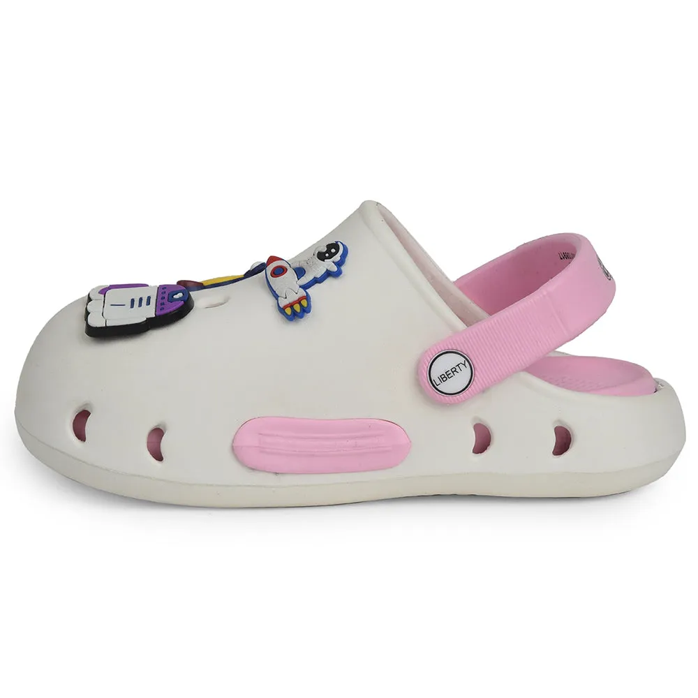 medium fit Comfortable Use A-HA Off White Casual Clogs For Kids CUTIER By Liberty