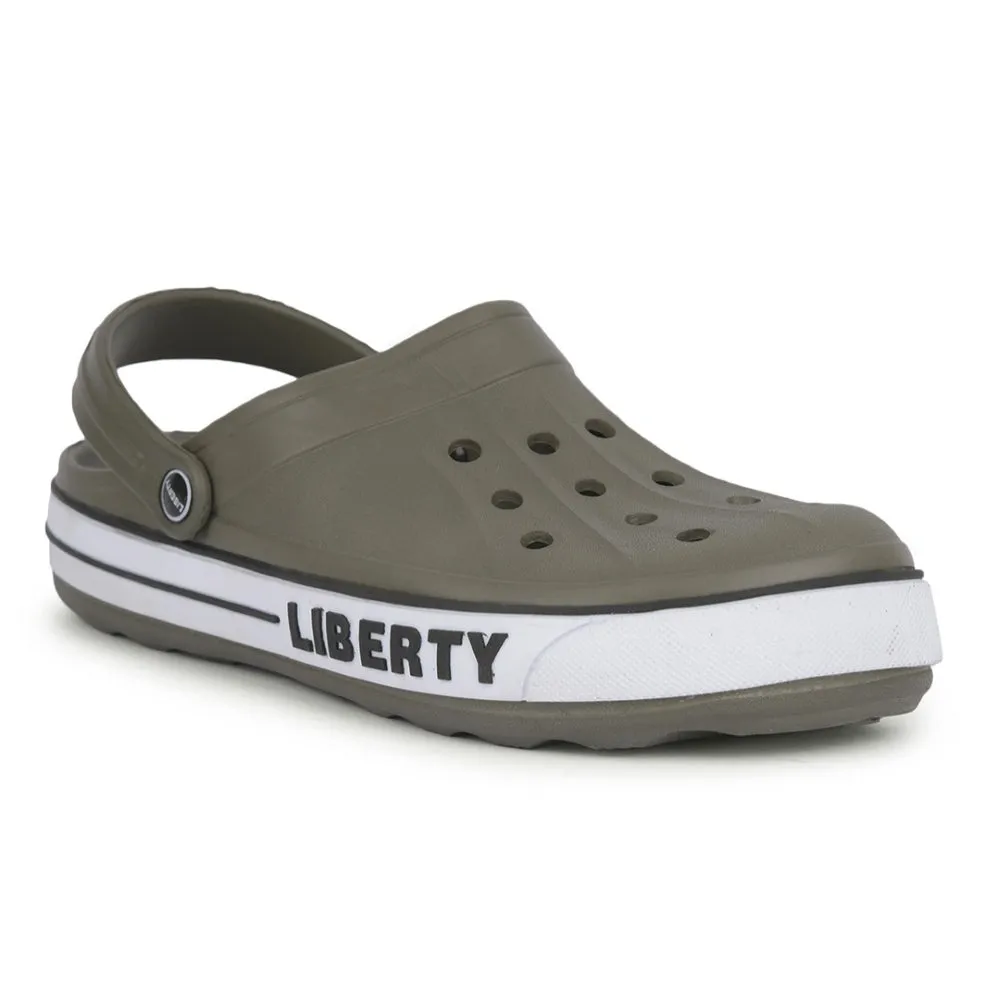Comfort Beach Walk A-HA Olive Green Casual Slip-on Clogs For Men LITEWALK By Liberty
