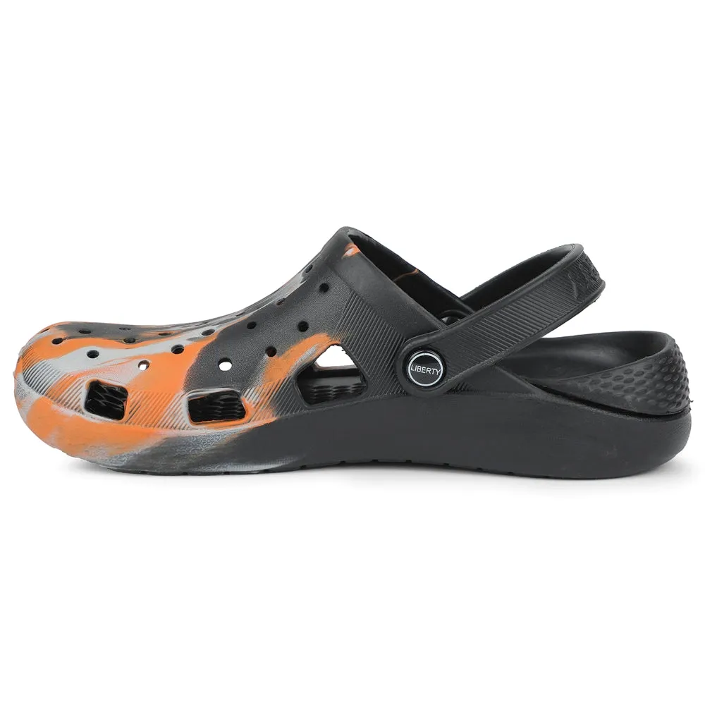 A-HA Orange Slingback Clogs For Men LPMXT-961E By Liberty Slip Fit Comfort Impact Resistance