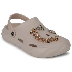 Simple Comfort Elastic Fit A-HA Peach Slingback Clogs For Women BEACHWALKL By Liberty