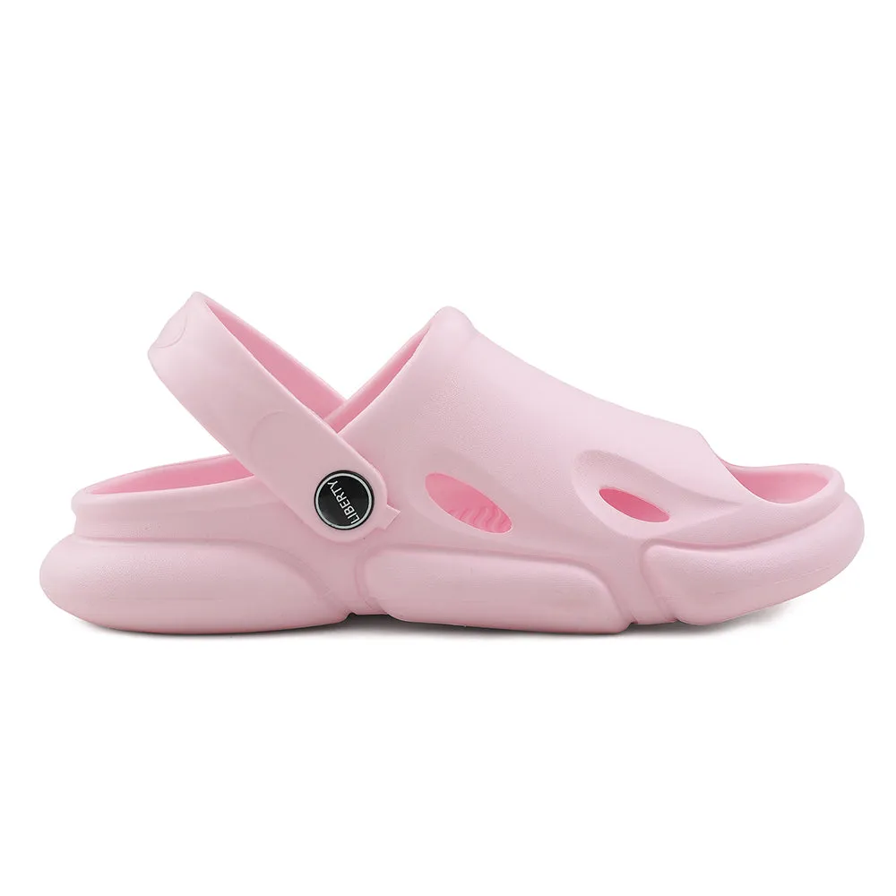 A-HA Pink Casual Clogs For Kids BEACHFIT01 By Liberty Comfortable Backstrap