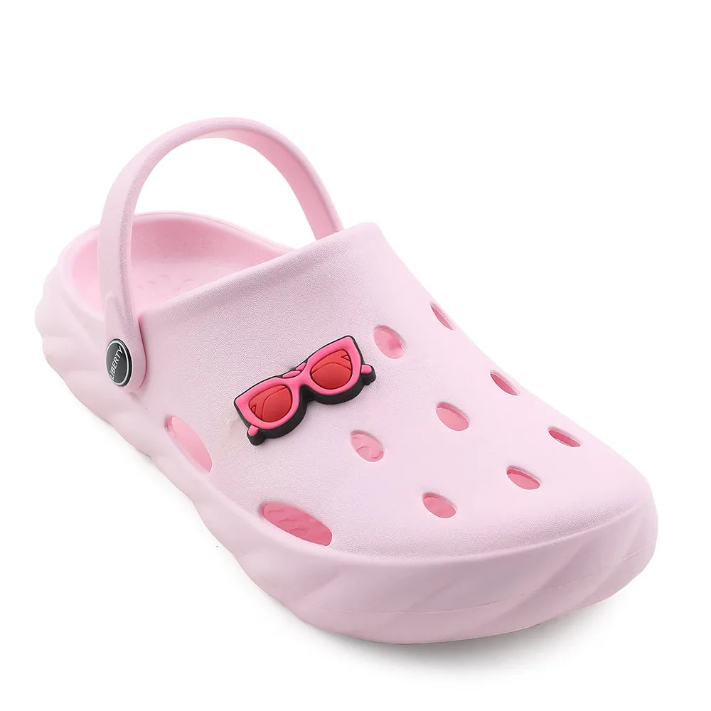 Easy Relax Fit Open Toe A-HA Pink Casual Clogs For Kids BEACHWALKK By Liberty