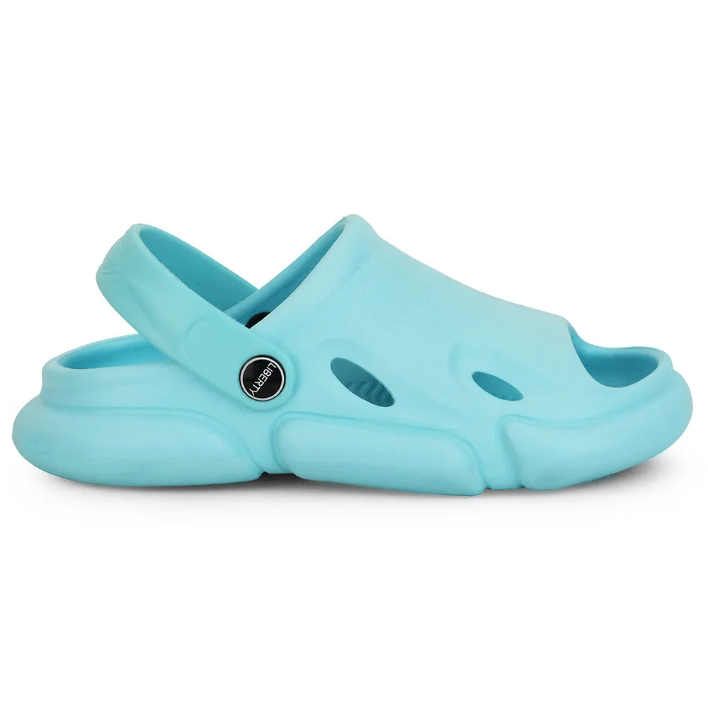 Trendy Appearance Comfort Cushioning A-HA Sea Green Casual Clogs For Kids BEACHFIT01 By Liberty
