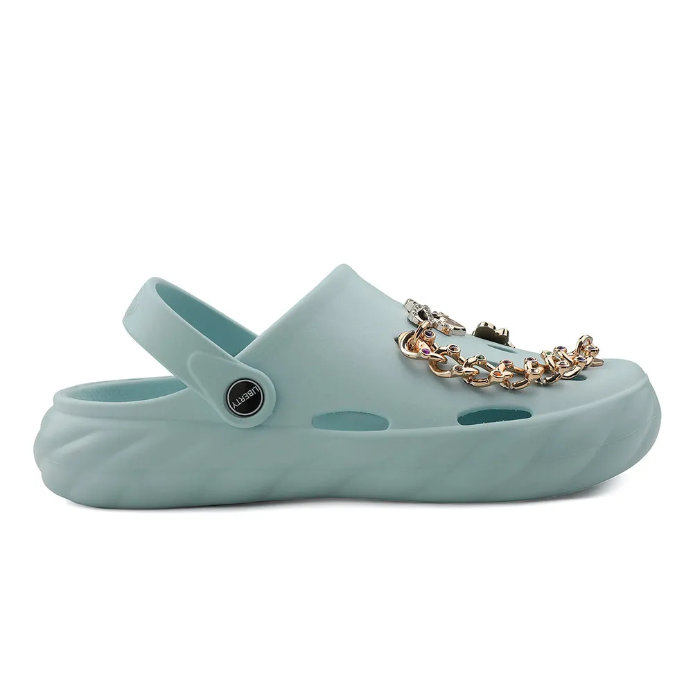 Effortless Sandal Fit Casual Comfort A-HA Sky Blue Slingback Clogs For Women BEACHWALKL By Liberty