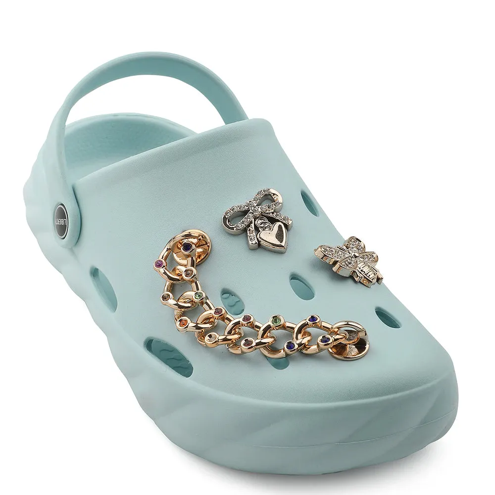 A-HA Sky Blue Slingback Clogs For Women BEACHWALKL By Liberty Ergonomic Fit Easy Step Sandals