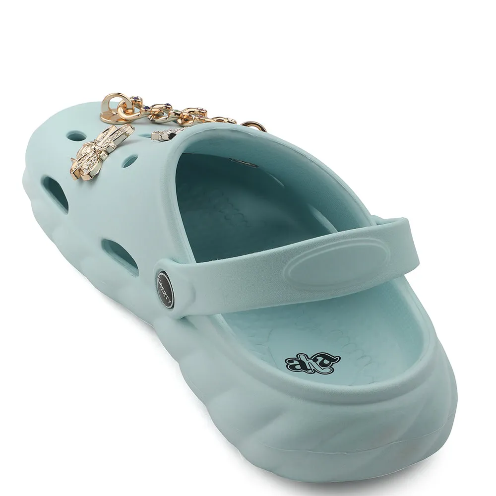 Ergonomic Design A-HA Sky Blue Slingback Clogs For Women BEACHWALKL By Liberty
