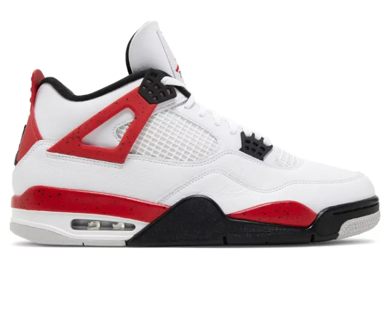 Men's Nike Air Jordan 4 Retro (Red Cement) flat - terrain running