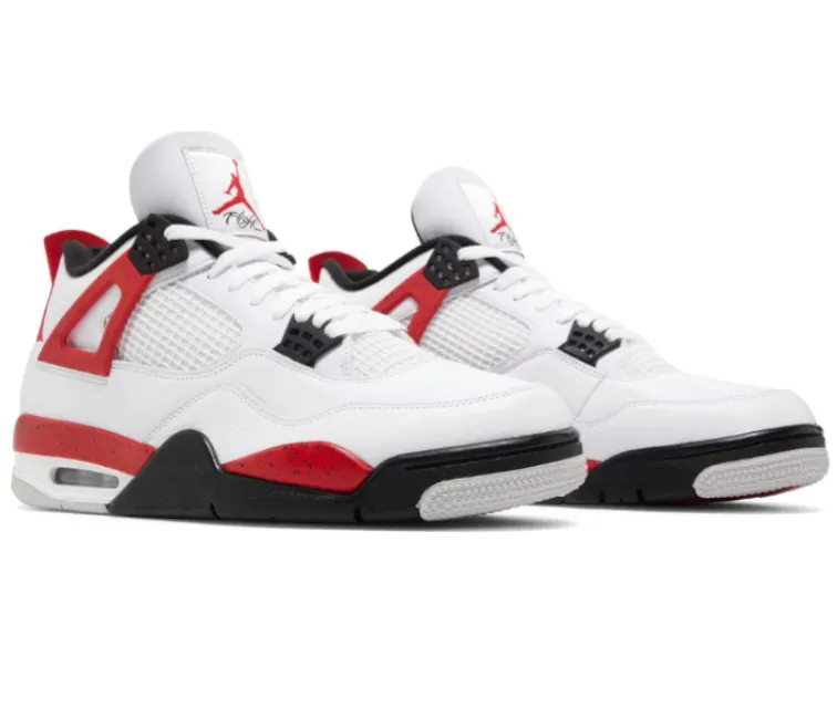 Men's Nike Air Jordan 4 Retro (Red Cement) Recovery Fit rocker - sole running wear