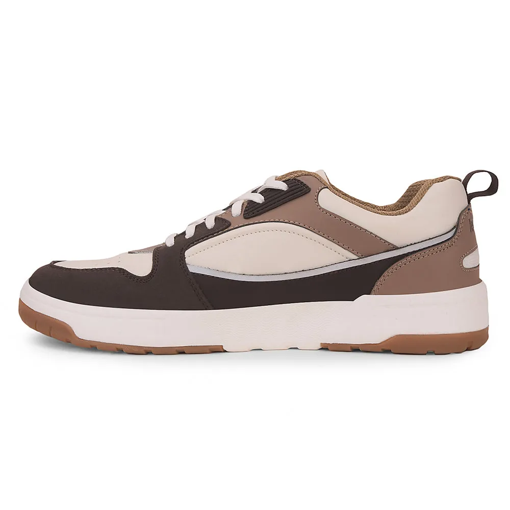Leap7x Beige Casual Lacing Sneakers For Men LAPON-1E By Liberty Urban Trends
