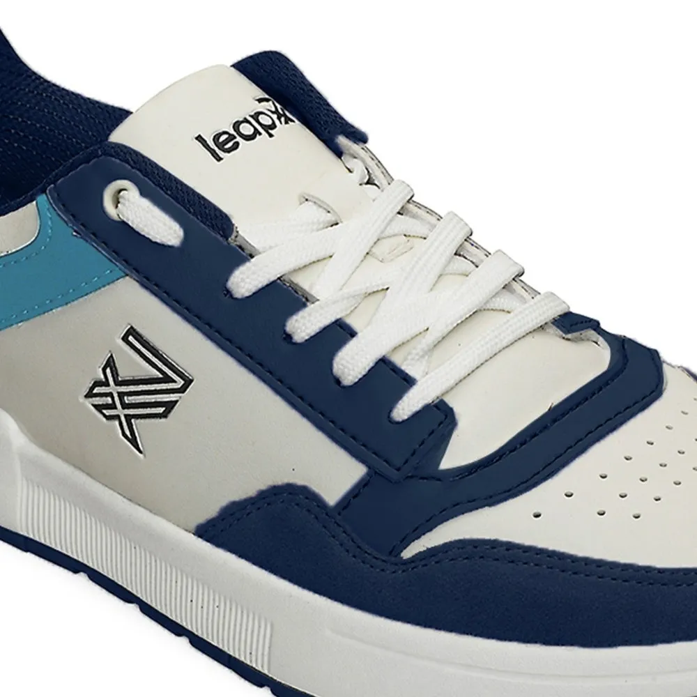 Leap7x Blue Casual Lacing Sneakers For Men AMAZER-10E By Liberty fabric running shoes splatter - paint running wear