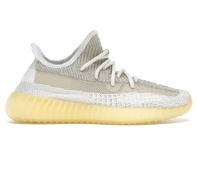 Adidas Yeezy Boost 350 V2 (Natural) running on flat ground
