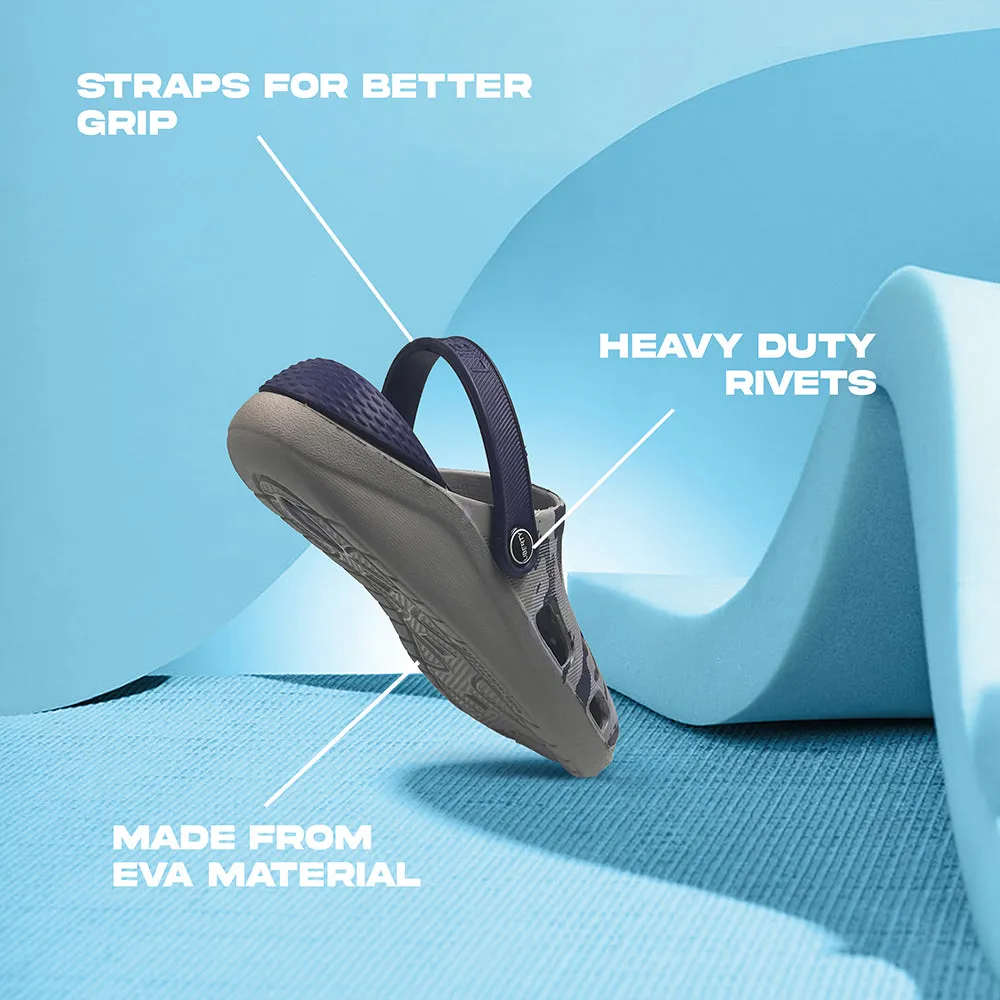 A-HA Navy Blue Casual Slingback Clogs For Men LPMXT-811 By Liberty Comfort Mode Elastic Cuff