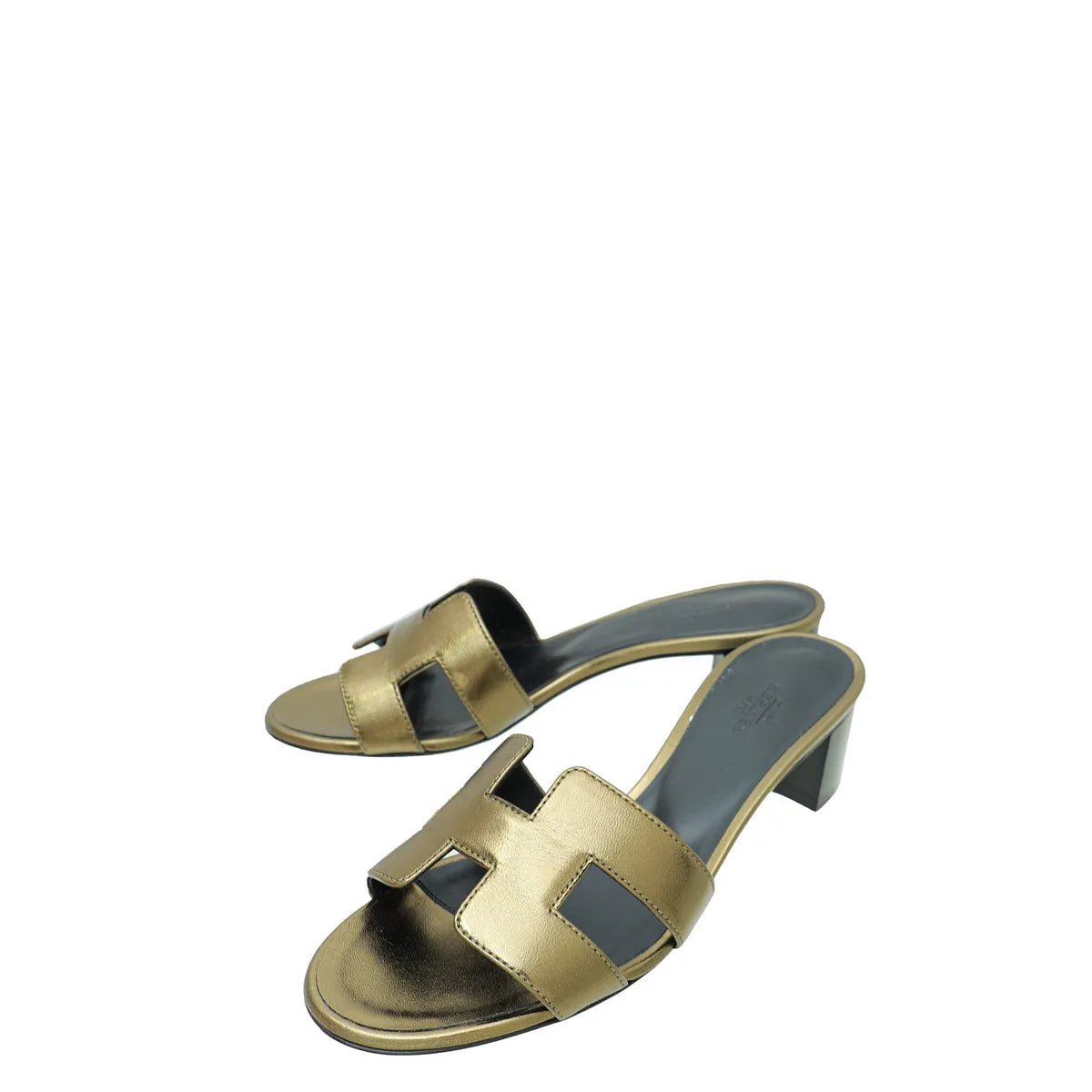 Hermes Olive Oasis Metallic Sandal 36.5 Fantasy Path Short Trip