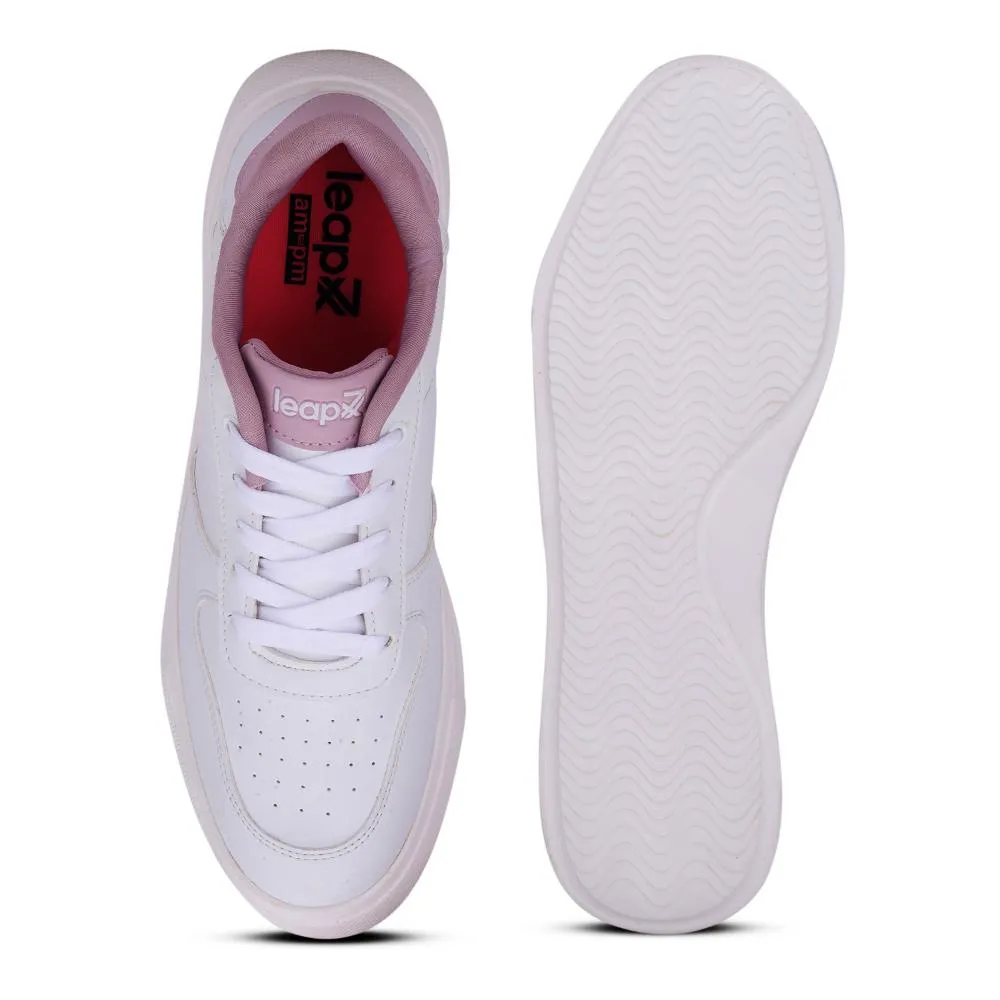 Leap7x Lacing White Casual Sneakers For Women FEMINA-01 By Liberty smooth - sole shoes suede shoes