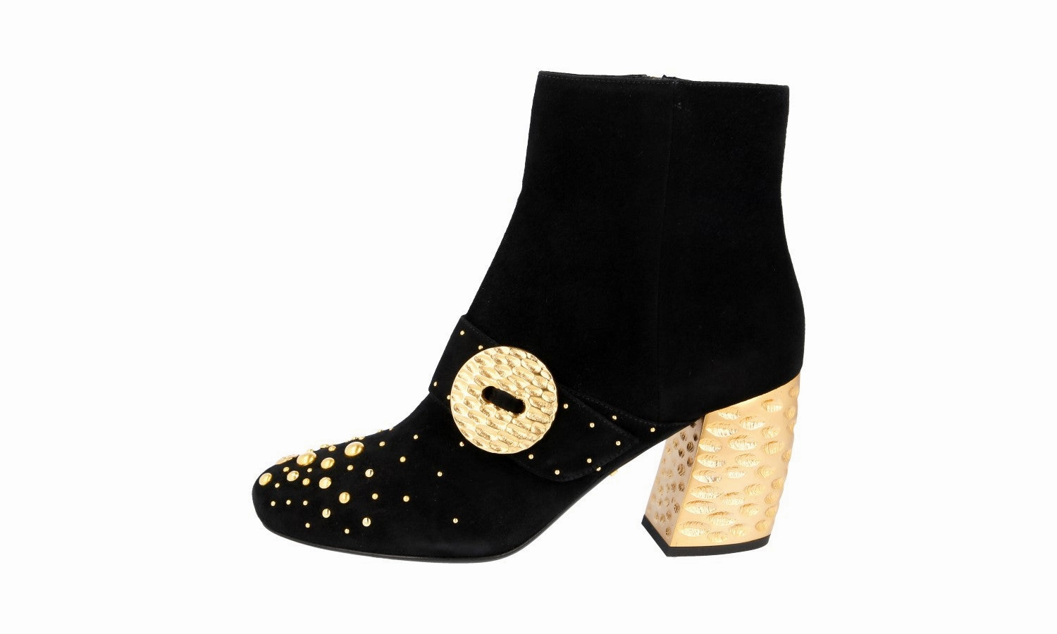 Prada Women's Black Leather Half-Boot 1T819H Office Wear Travel Fashion