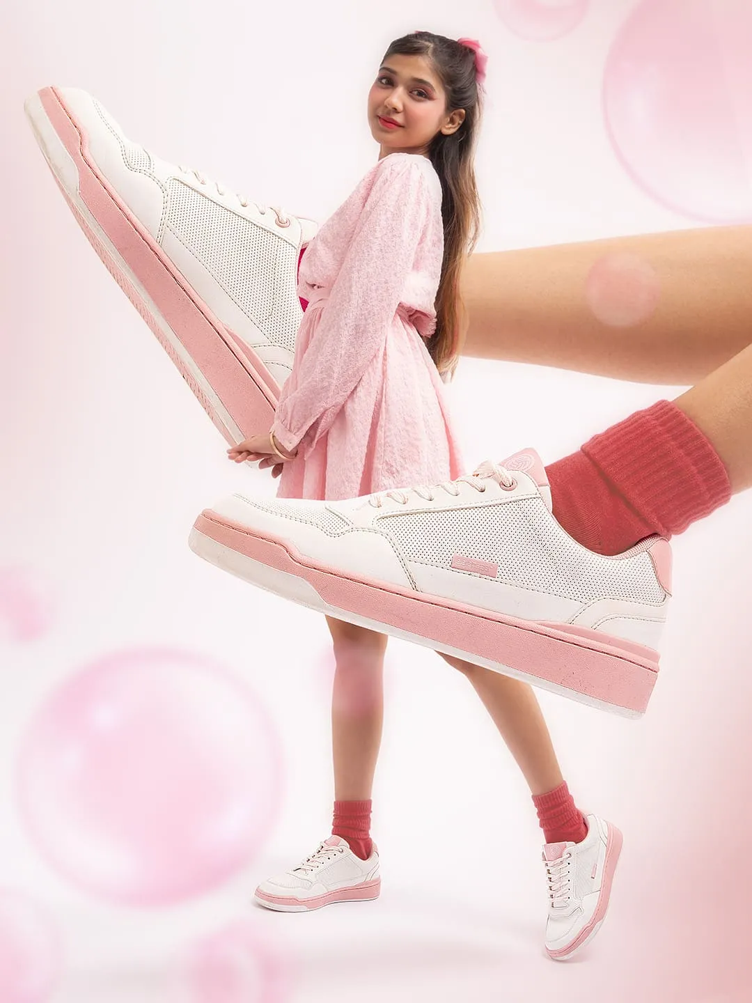 Bacca Bucci Women??s Vibe City Sneakers ?C Lavender and Blush Pink Relay race slip - on design