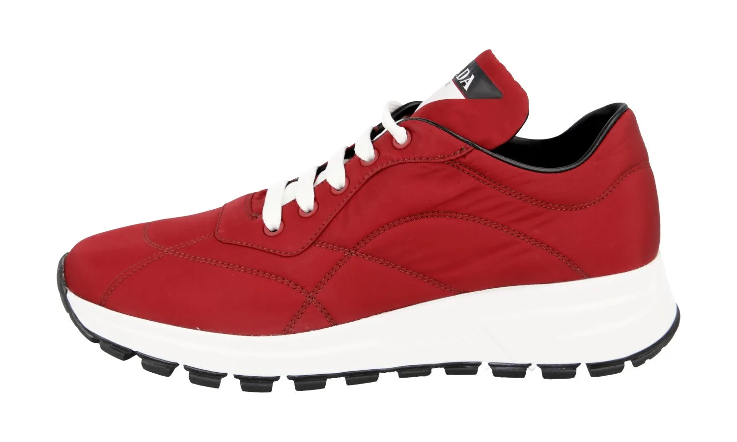 Prada Women's Red Prax01 Sneaker 1E245L On The Go Soft Leather Finish