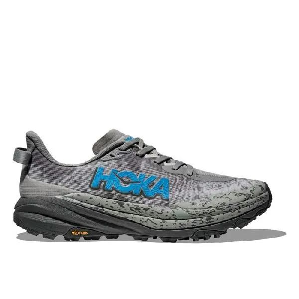 Mens Hoka Speedgoat 6 in Galactic Grey / Hoka Blue Air Mesh Every Ground