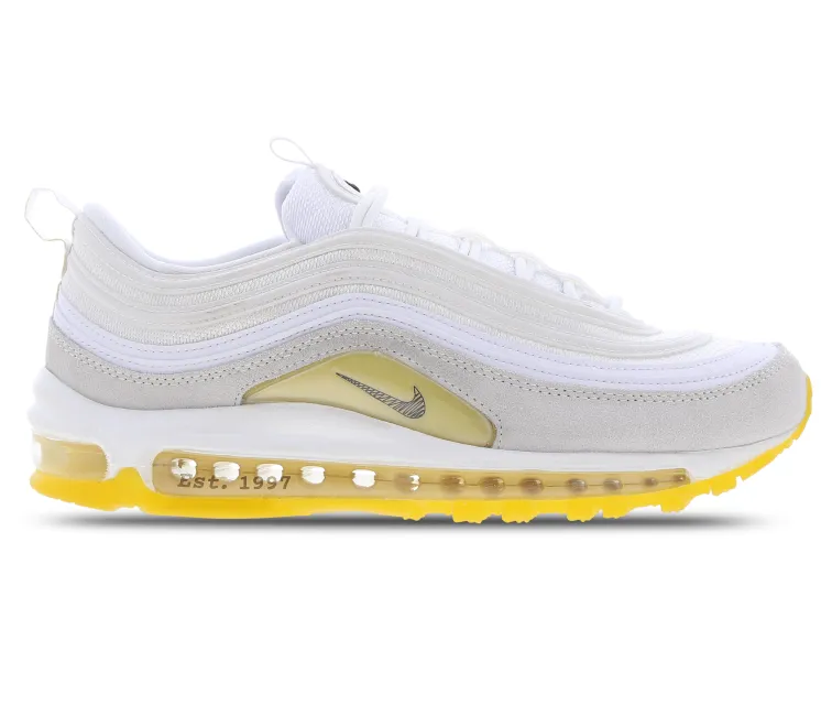 lifestyle easy - clean running gear Men's Nike Air Max 97 FR (White/Gold)