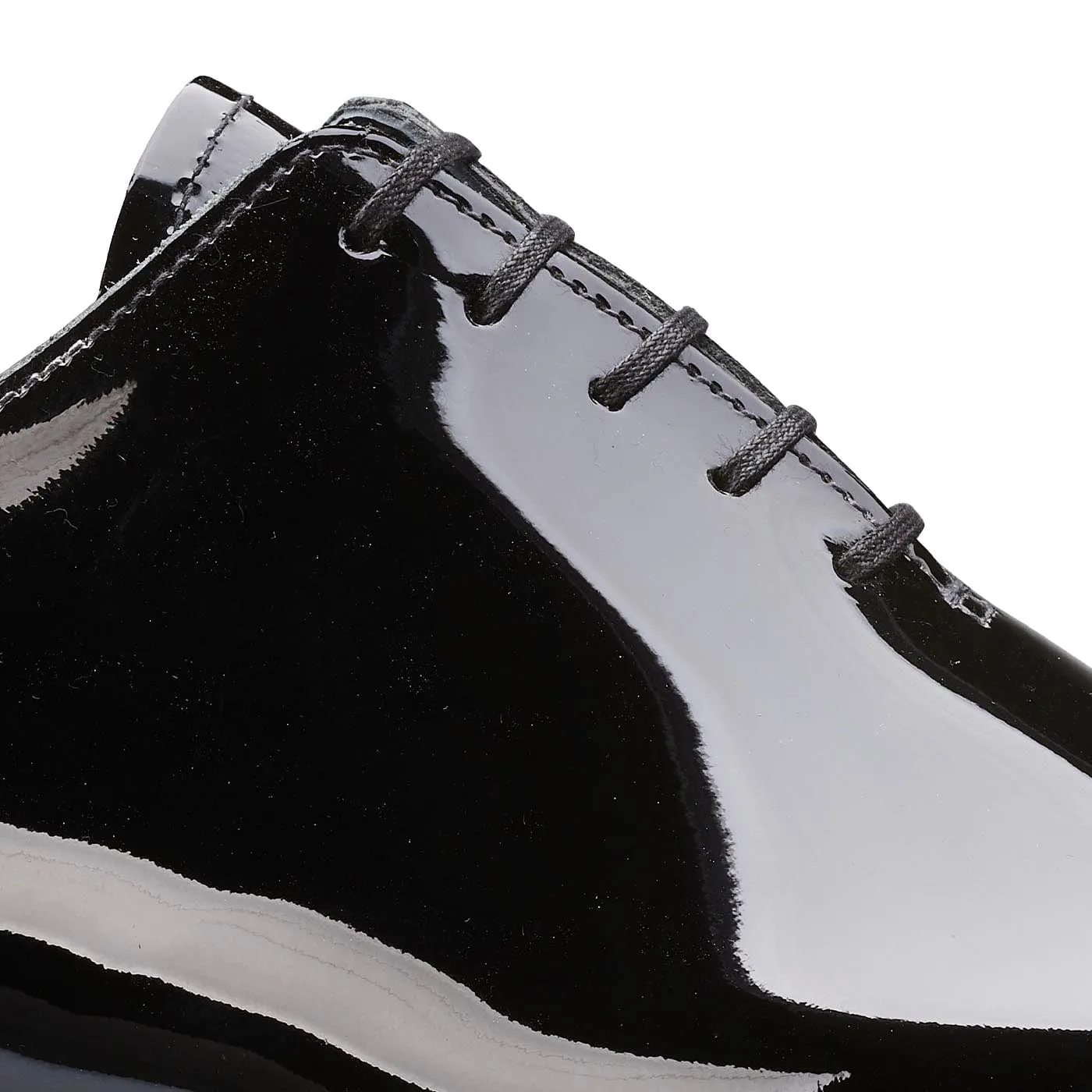 Alex Black Patent Spanish Leather Oxfords Tailored Silhouette Team Meeting