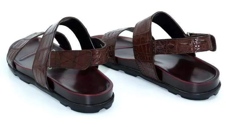 Crocodile Shoes Crocodile Leather Sandals Smooth Surface